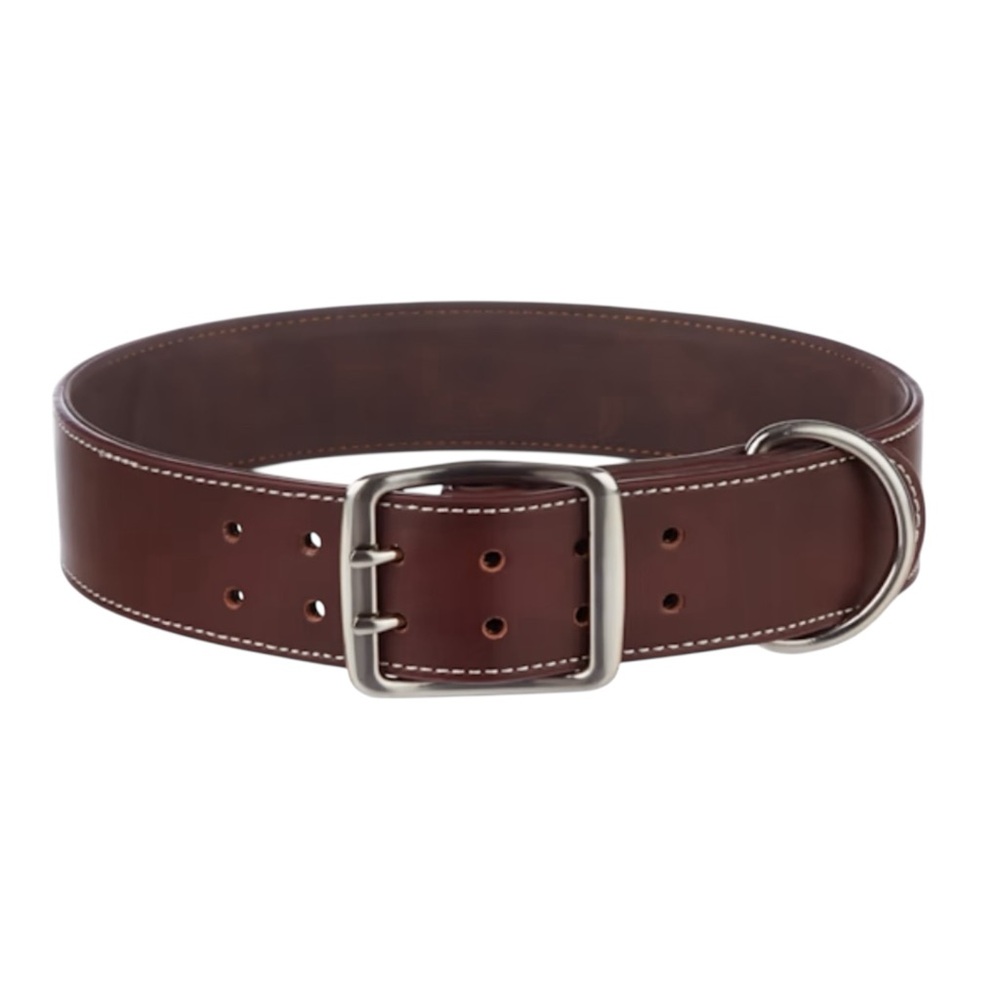 YOULY Brown Leather Collar Ideal for Big Dogs, XX-Large/3X-Large -‎ 90 to 140 LB